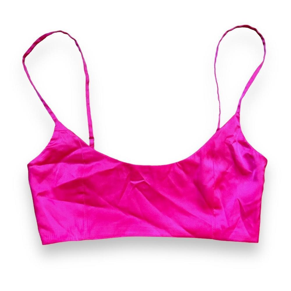 Oh Polly Sleek Satin Crop Top Bra